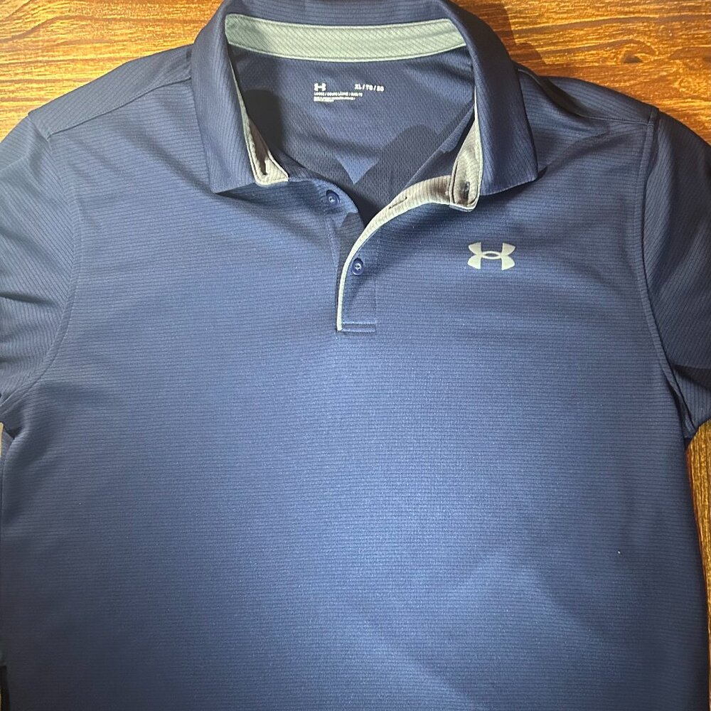 Under Armour Polo Shirt Men’s XL Navy Golf Performance Polo